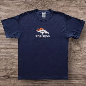 Denver Broncos Jerzees Heavyweight Blend Blue Football NFL T-Shirt Adult Large